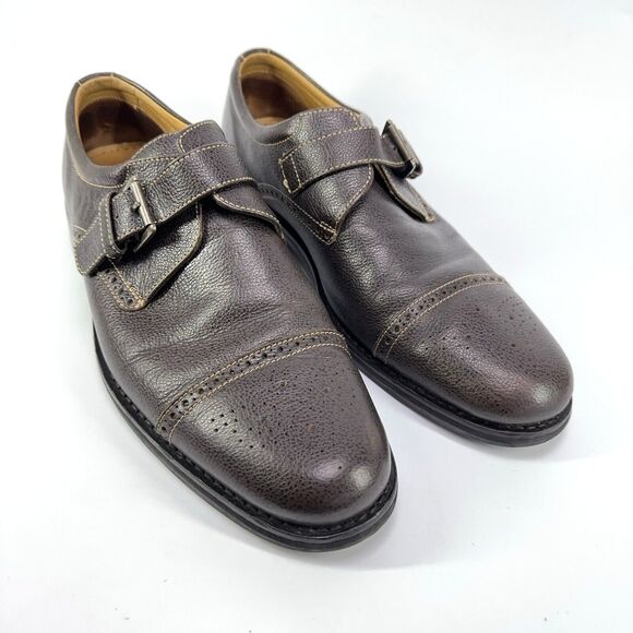 Cole Haan Mens Cap Toe Dress Shoes Single Strap Buckle Pebbled Brown Size 11 M main image 10